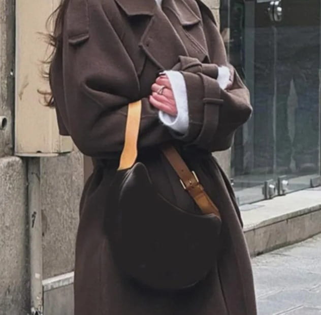 Loose Double Buckle Lapel Long Overcoat Outerwear