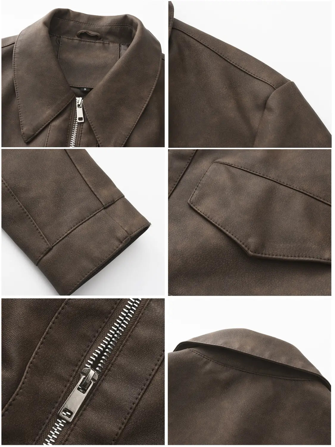 Women’s Long-sleeved Fashionable Faux Leather Jacket