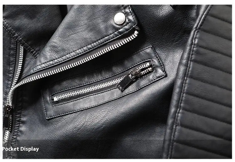 Spring And Autumn Slim-fitting Biker Leather Jacket