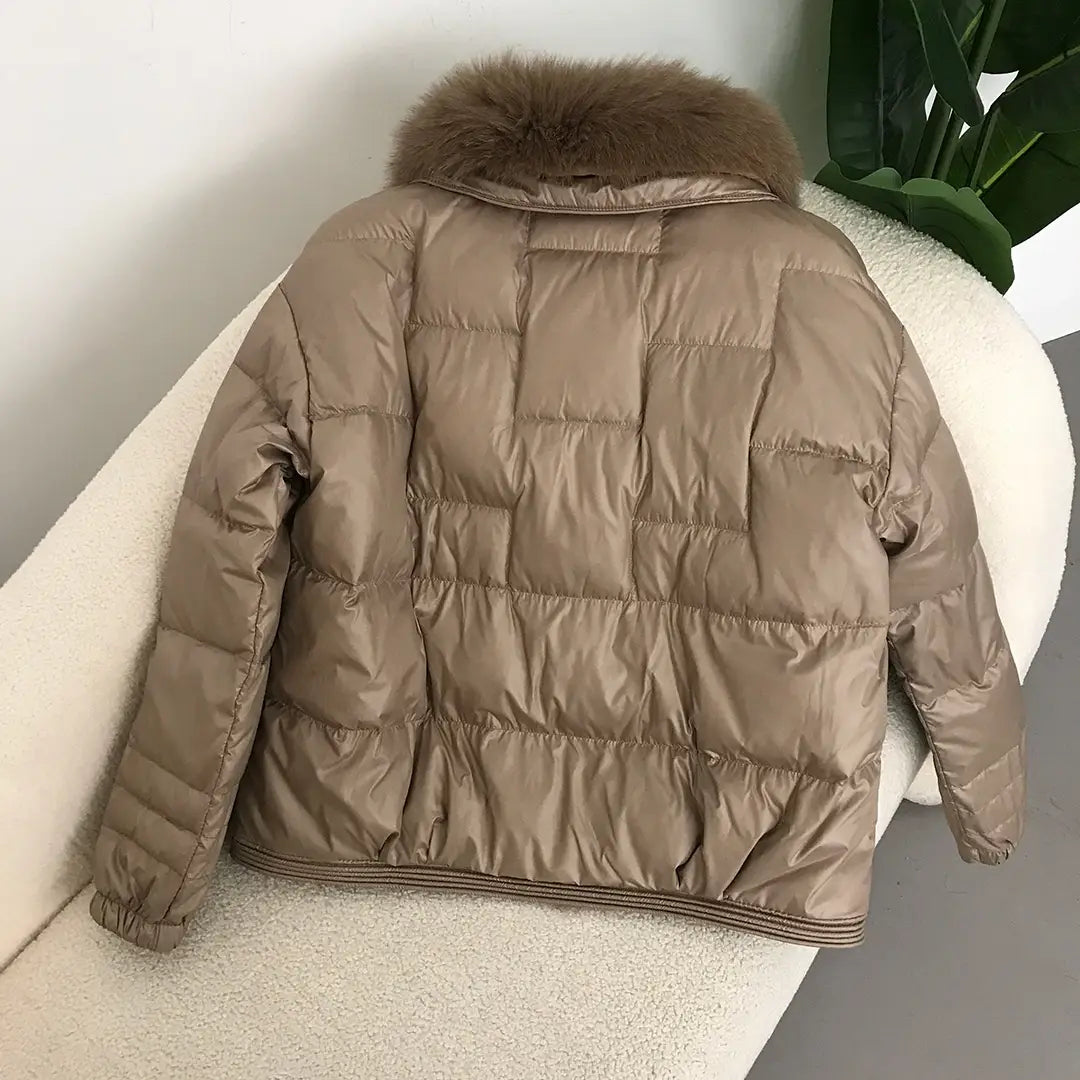 Down Jacket Short Loose Fashion Retro Patchwork Coat