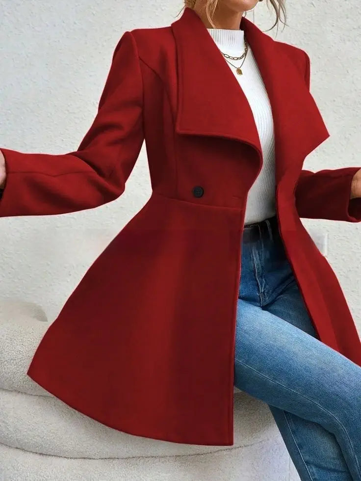 Women’s Coat Slim Fit Long Fashion Lapel