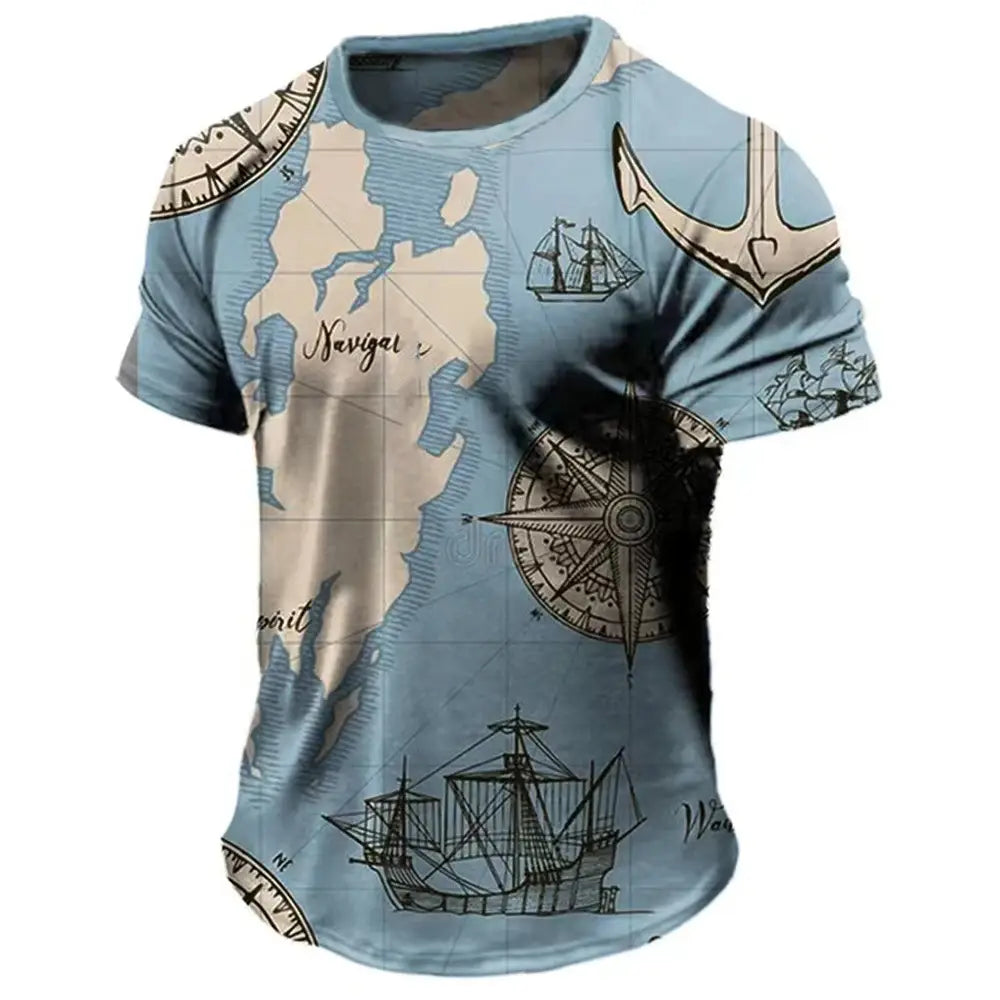 Men’s Casual Loose Short Sleeves T-shirt Round Neck
