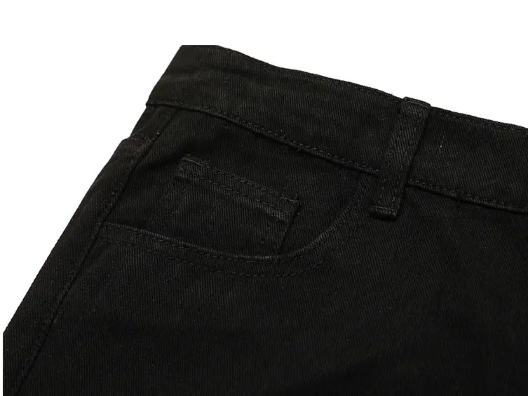 European And American Hip-hop Layered Straight-leg Jeans