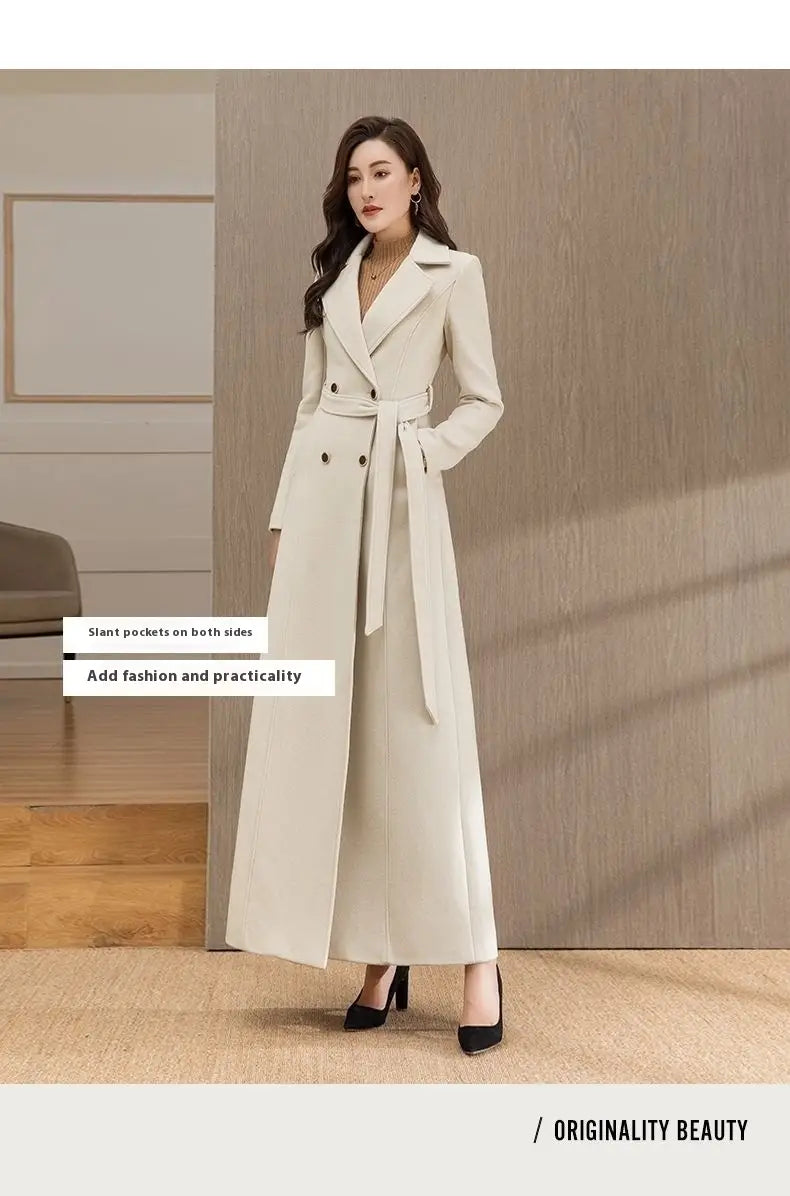 Woolen Double-breasted Elegant Cashmere Coat