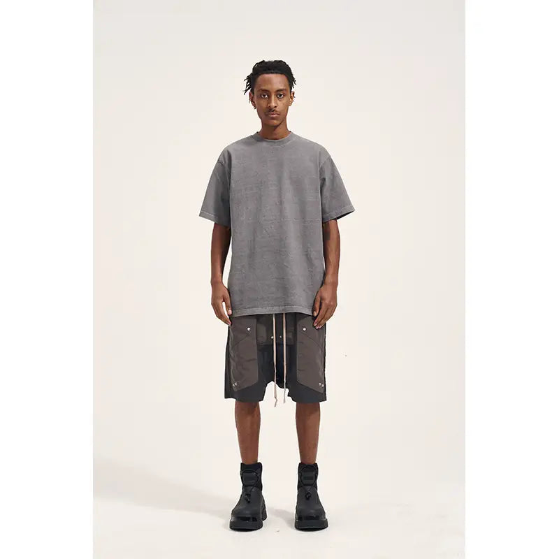 Men’s Casual Loose Shorts Contrast Patch
