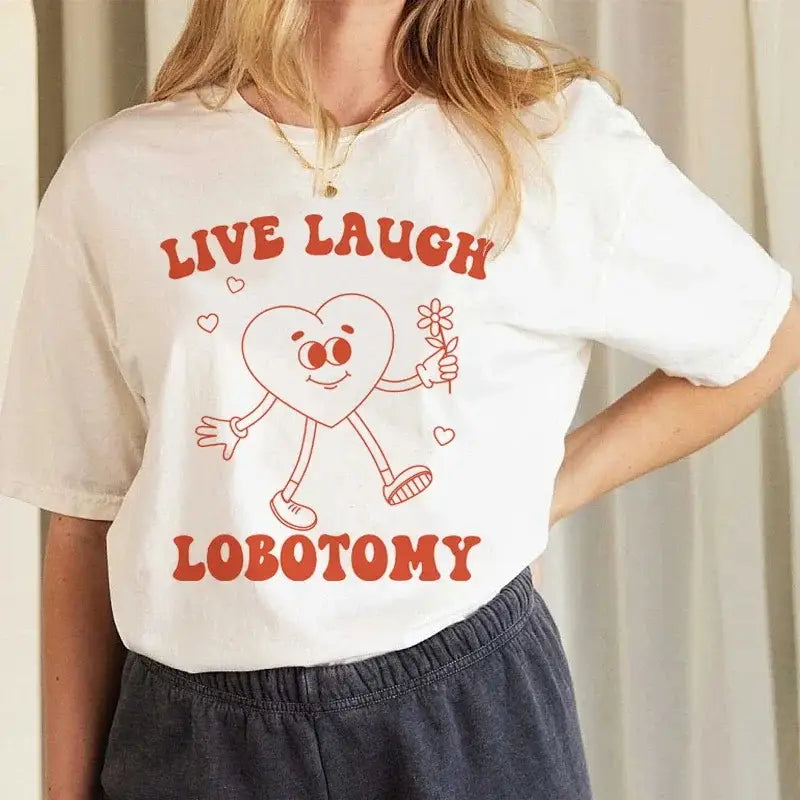 European And American Retro Printed Foreign Trade T-shirt Cute Solid Color