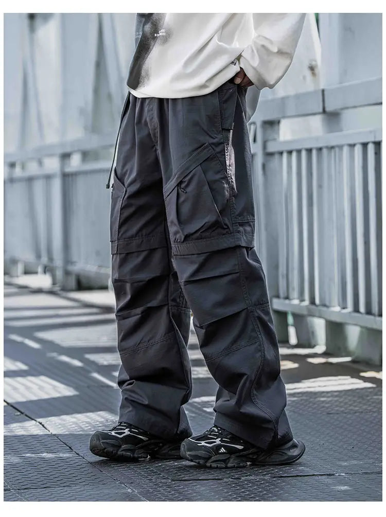 Straight Cargo Pants Men’s Multi-pocket Paratrooper Pants