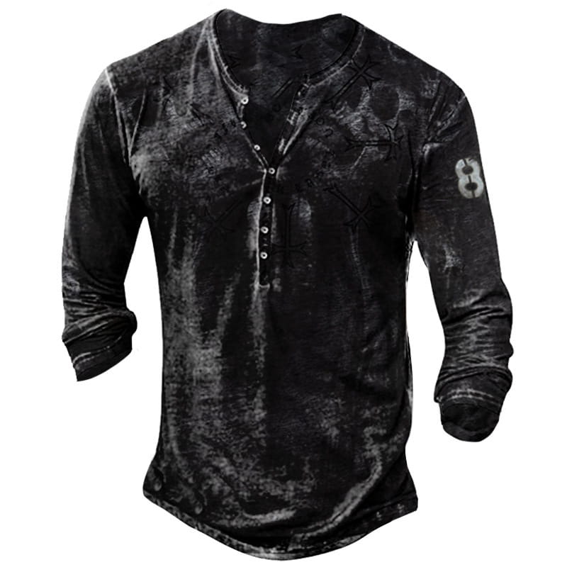 Printed Men’s Street Long-sleeved Sports T-shirt