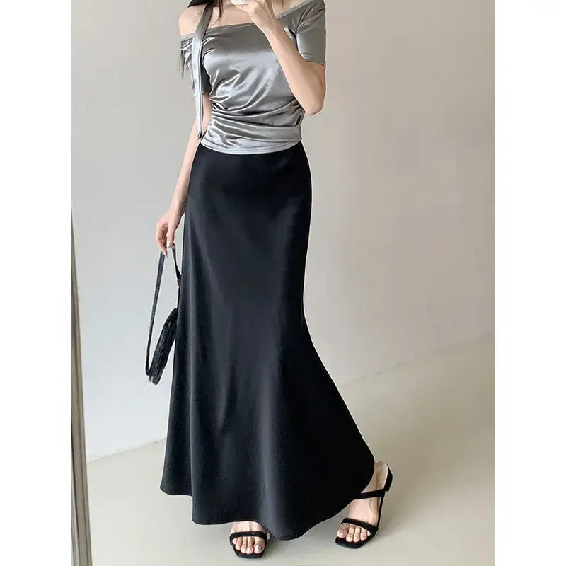 Design High Waist Skirt Women’s Mid-length
