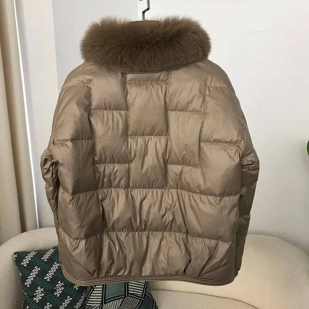 Down Jacket Short Loose Fashion Retro Patchwork Coat