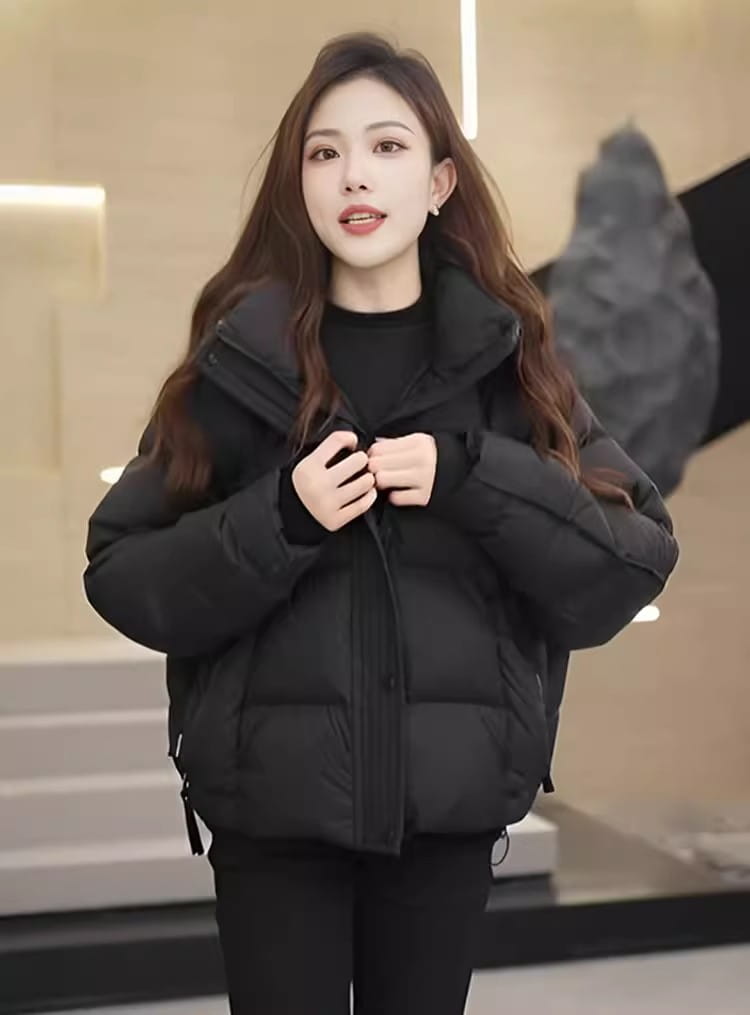 Women’s Short Cotton Jacket Hooded Loose Coat