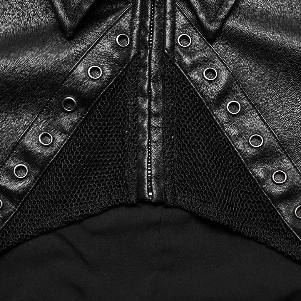 Women’s Dark Sweet Cool Short Leather Coat