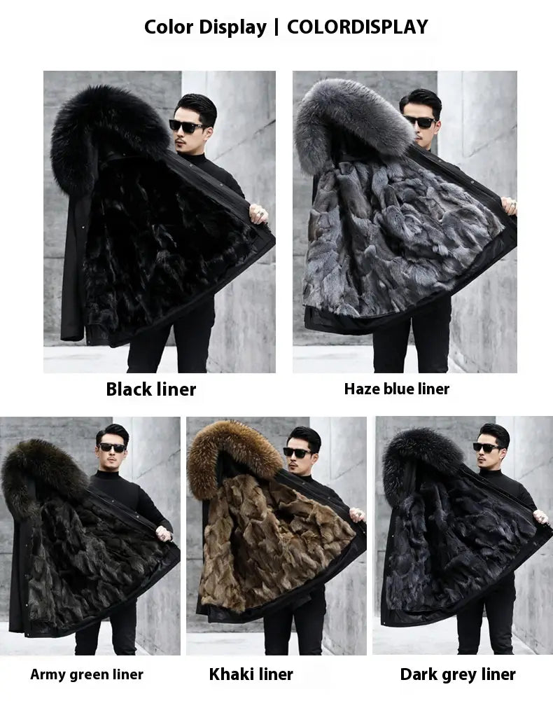 Fox Inner Pot Raccoon Hair Collar Fur Coat