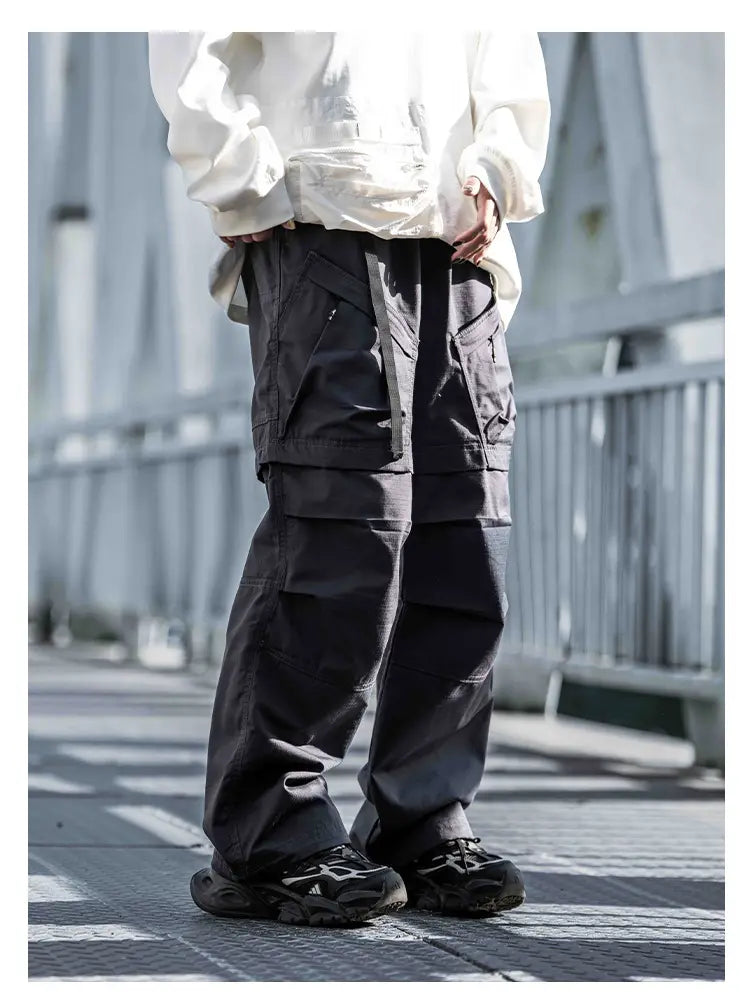 Straight Cargo Pants Men’s Multi-pocket Paratrooper Pants