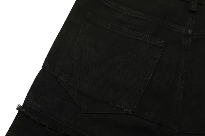 European And American Hip-hop Layered Straight-leg Jeans