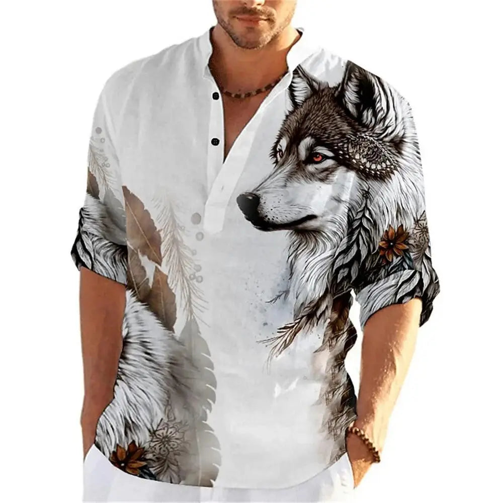 Men’s Loose Casual 3D Printed Shirt Short Sleeved