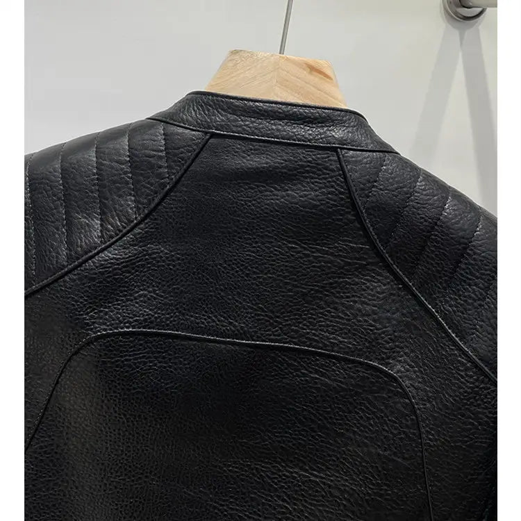Men’s Sheep Bubble Cropped Leather Jacket