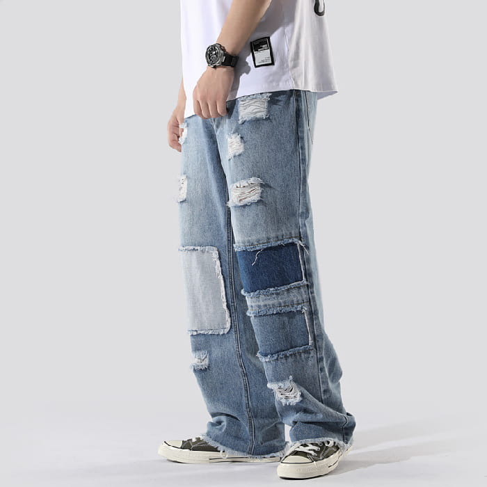 Ins French Overalls Men’s Baggy Daddy Pants