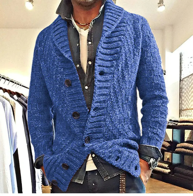 Polyester Men’s Long-sleeved Thick Needle Sweater Sweater