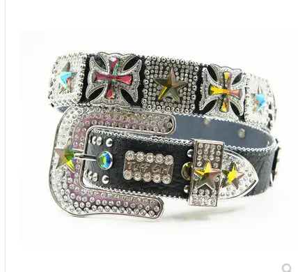 Crystal Rhinestone Fashion All-match Trouser Belt Female Tide Pin Buckle