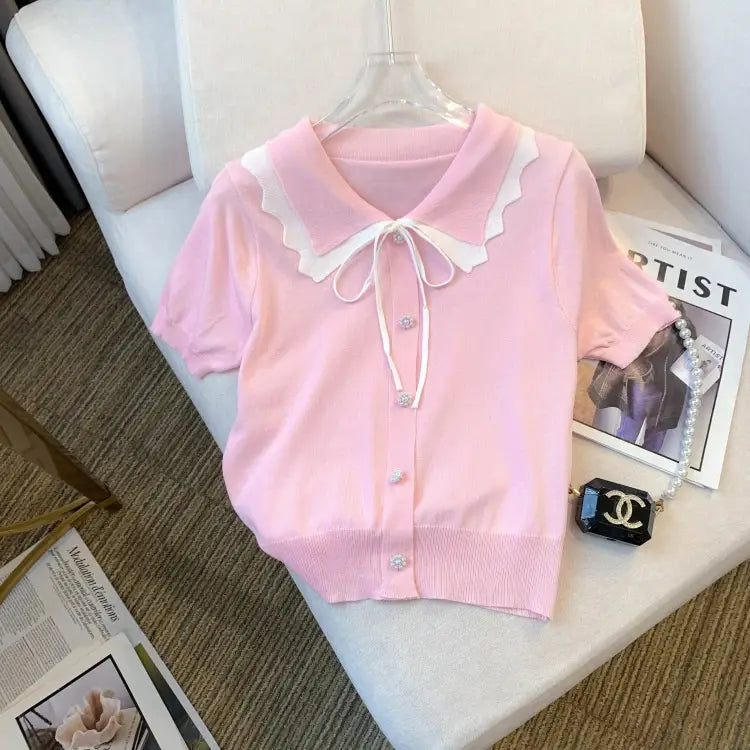 Women’s Design Short Sleeve Bow T-shirt