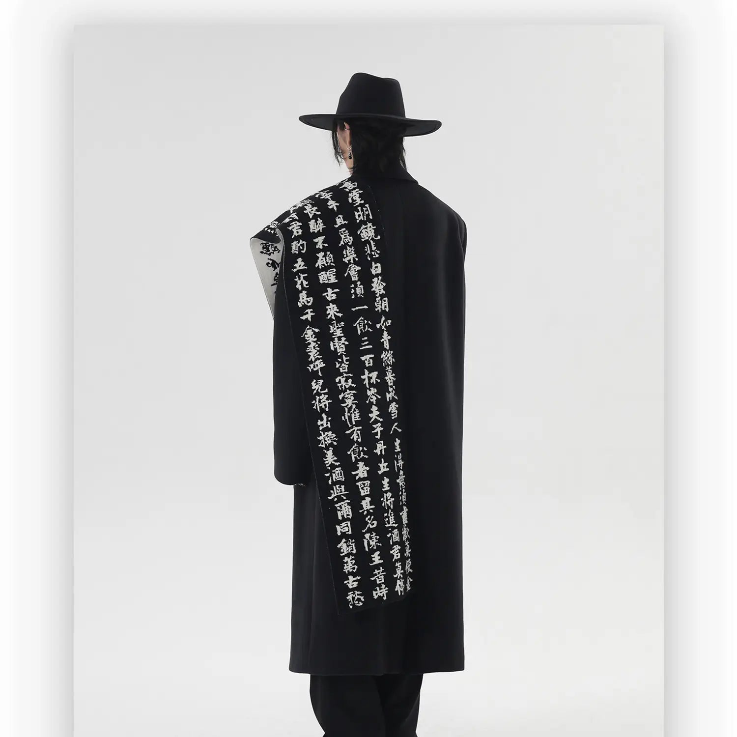 Original Chinese Style Imitation Dehaired Angora Winter Warm Black And White Lovers Scarf