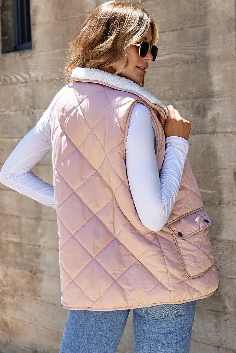 Fashion Pure Color Warm Keeping Double-sided Vest For Women