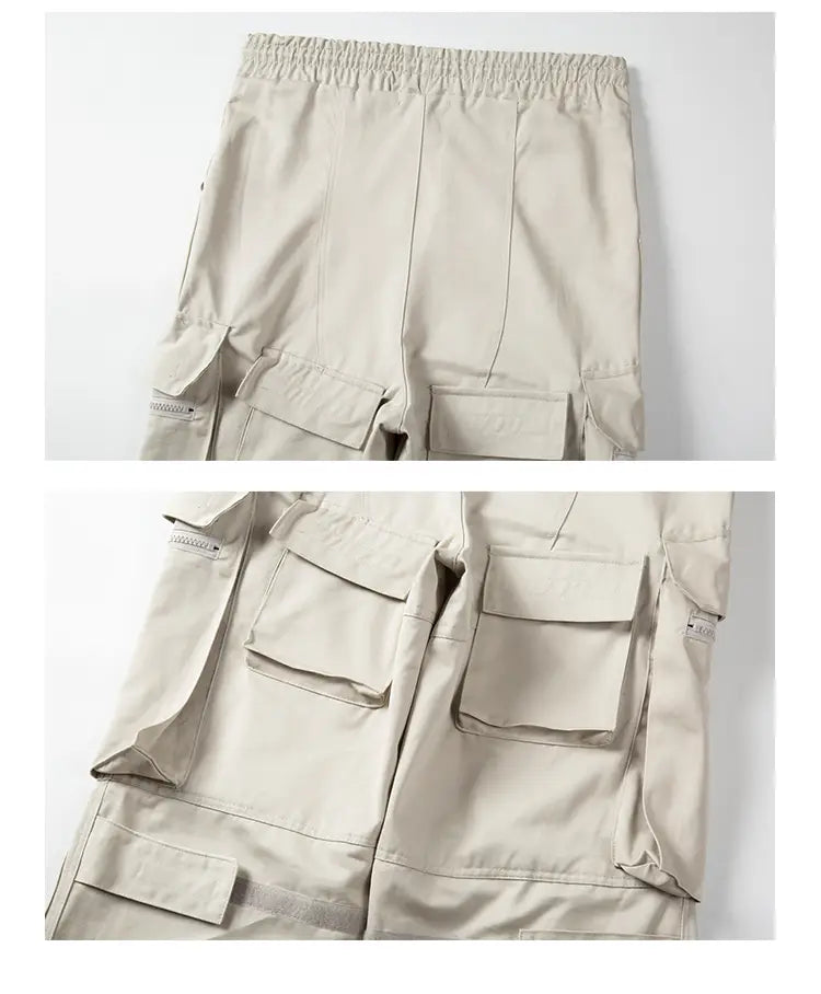 Multi Pocket Retro Velcro Side Zipper Men’s Casual Pants
