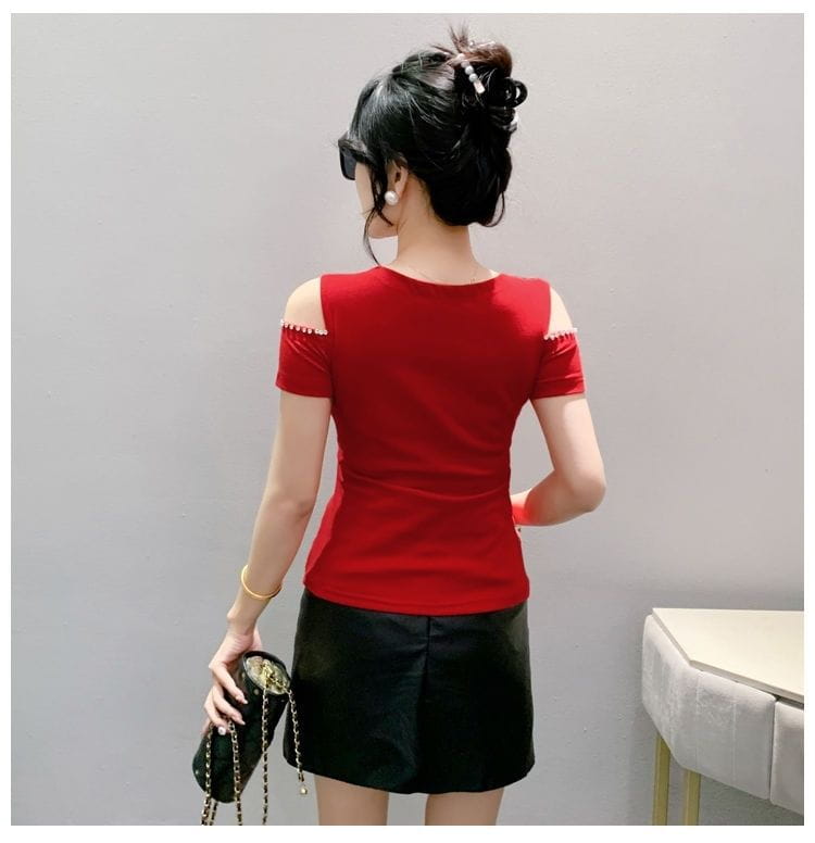 Fashion Hot Girl Sexy Off-shoulder T-shirt Women’s Summer