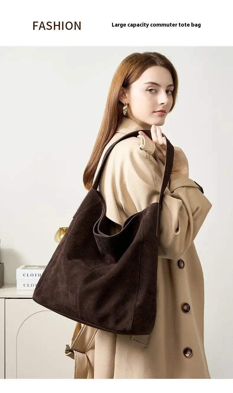 Ebony Brown Layer Suede Luxury Fashion Bag