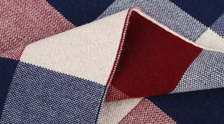 Classic And Fashionable British Checked Cashmere Scarf For Men’s Warmth