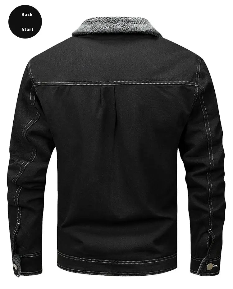 Denim Coat Fleece-lined Men Fashion Brands Jacket
