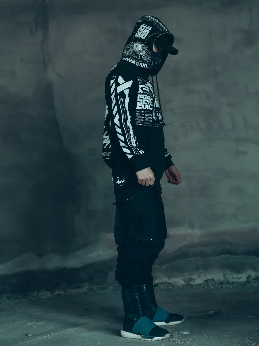 Punk Two-dimensional Sweater Hooded Tide Cool Ins Fried Street Coat Function
