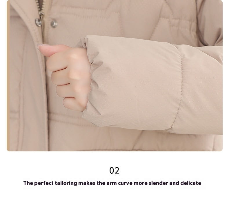 Hooded Down Coat Mid-length Thickened