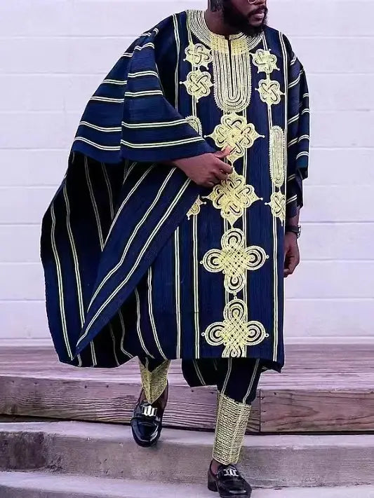 African Ethnic Print Casual Men’s Three-piece Suit
