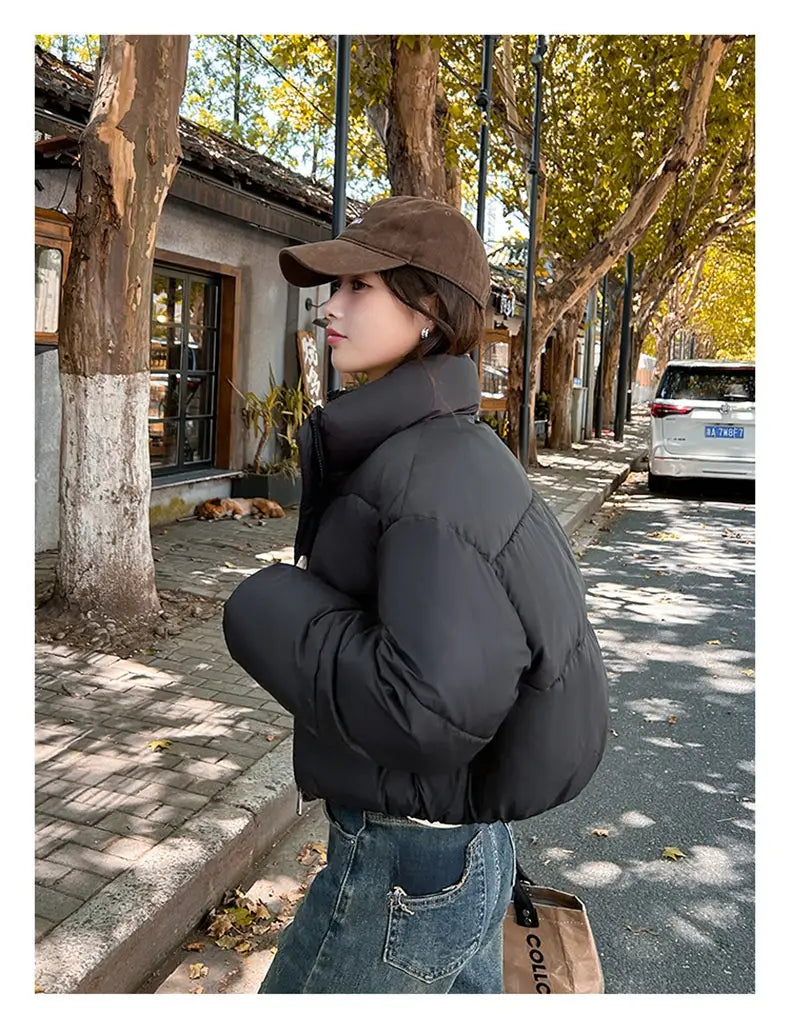 Stand-up Collar Thick Down Cotton Jacket Coat