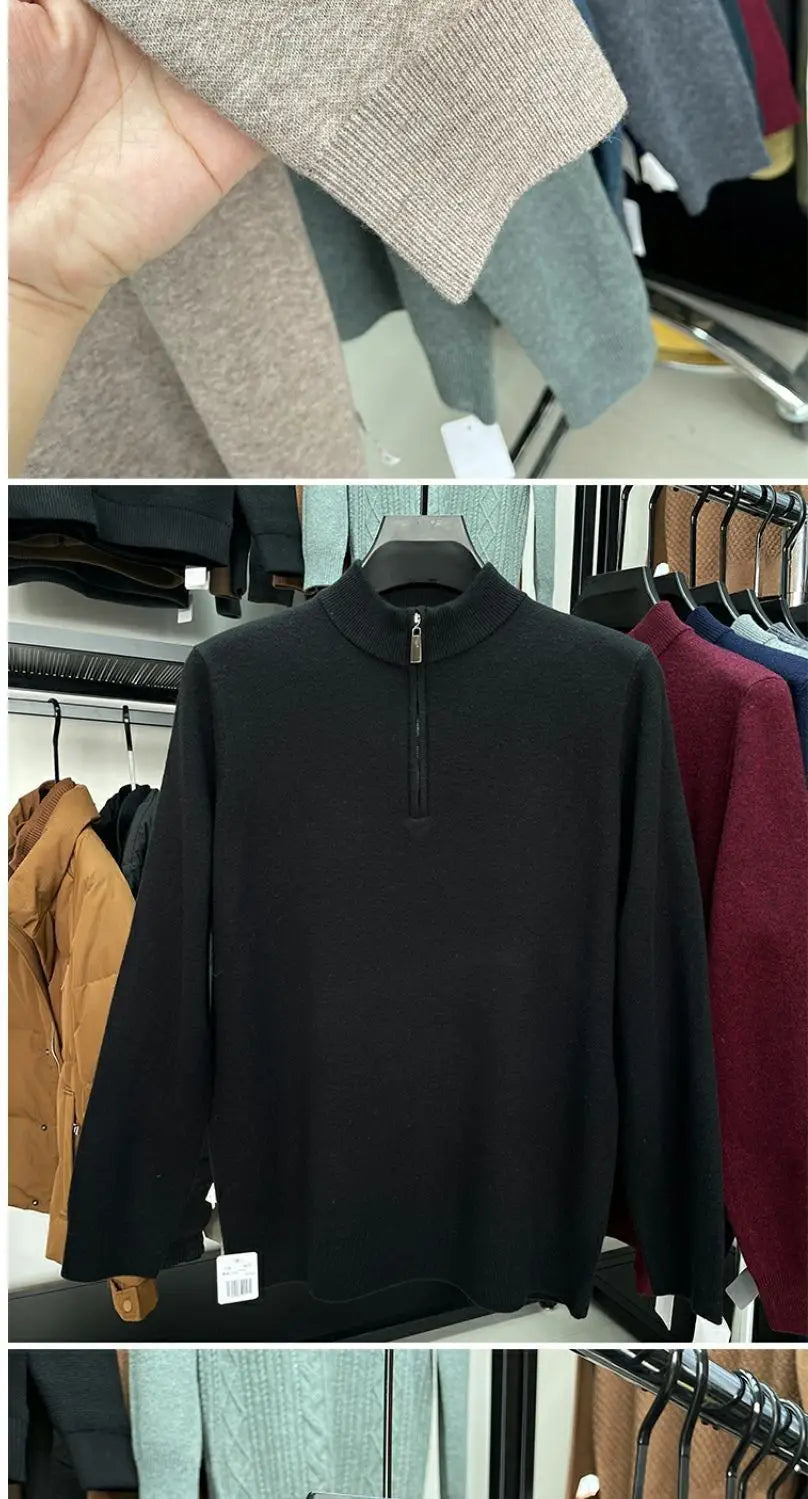 Casual Half Zipper Thermal Knitwear Coat