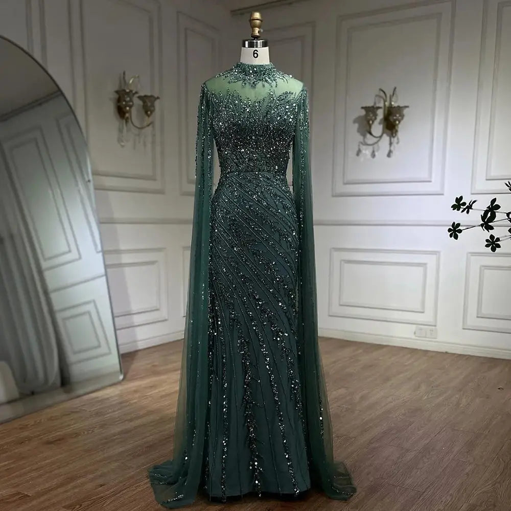 Elegant Flying Sleeves High-end Elegant Fishtail Banquet Host Dress