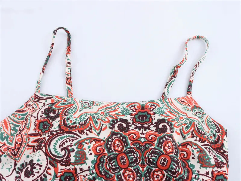 Printed Vacation Style Printed Two-piece Sling