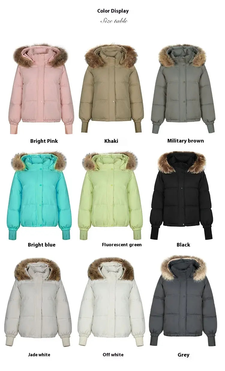 Loose Hooded Gloves Thickened Thermal Quilted Jacket Coat For Women