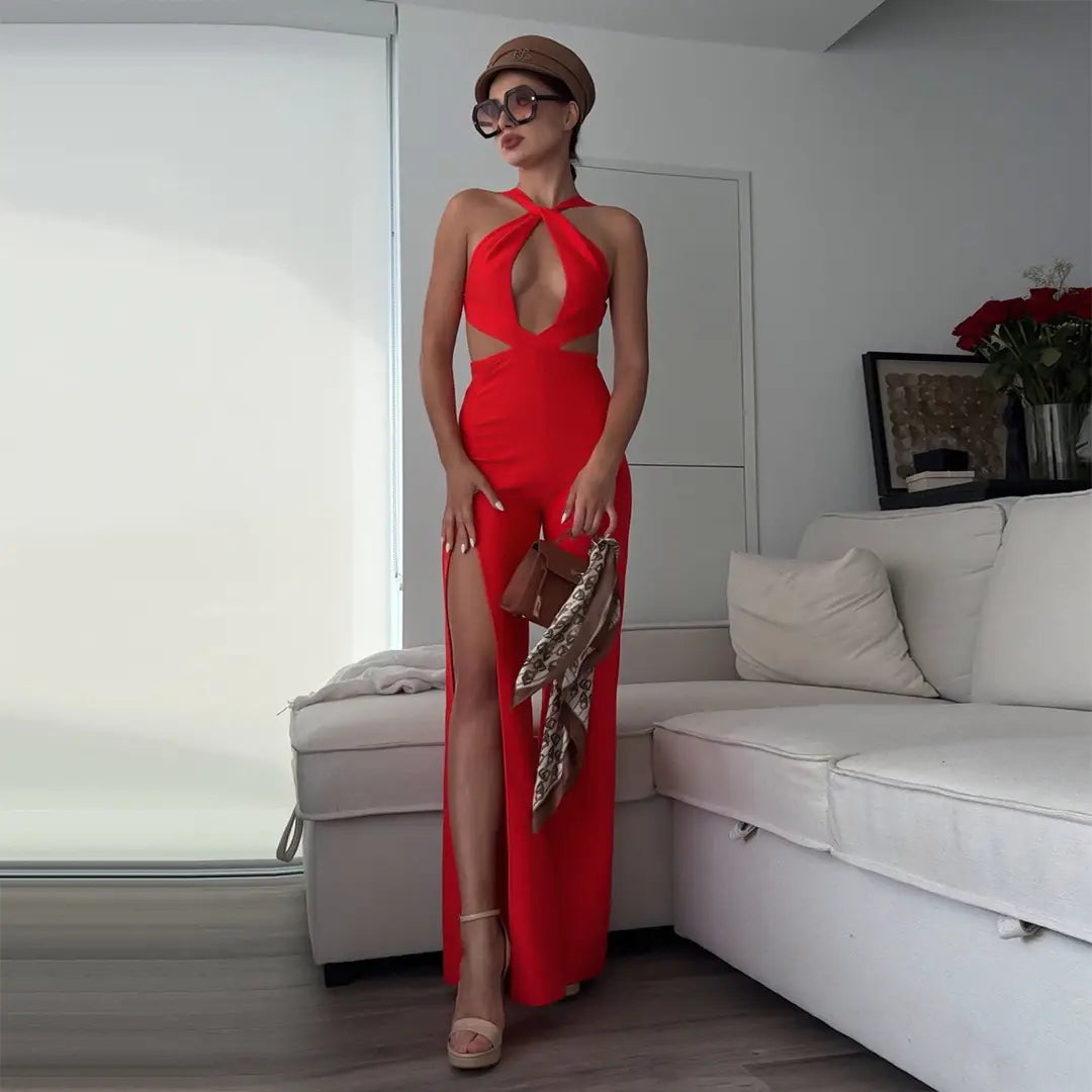 Banquet Party Bandage Jumpsuit Women’s High-grade Halter