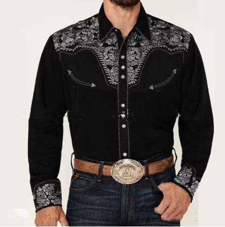 Retro Cardigan Lapel Men’s Casual Printed Shirt