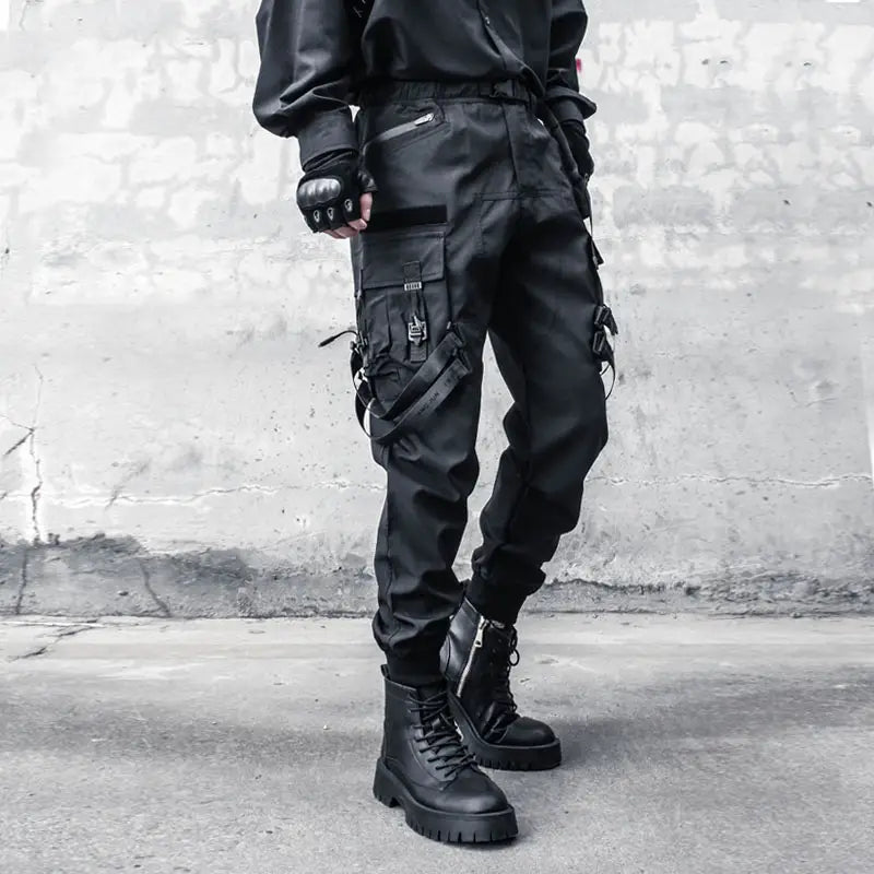 En’s Spring Tactical Functional Wind Ribbon Paratrooper Pants