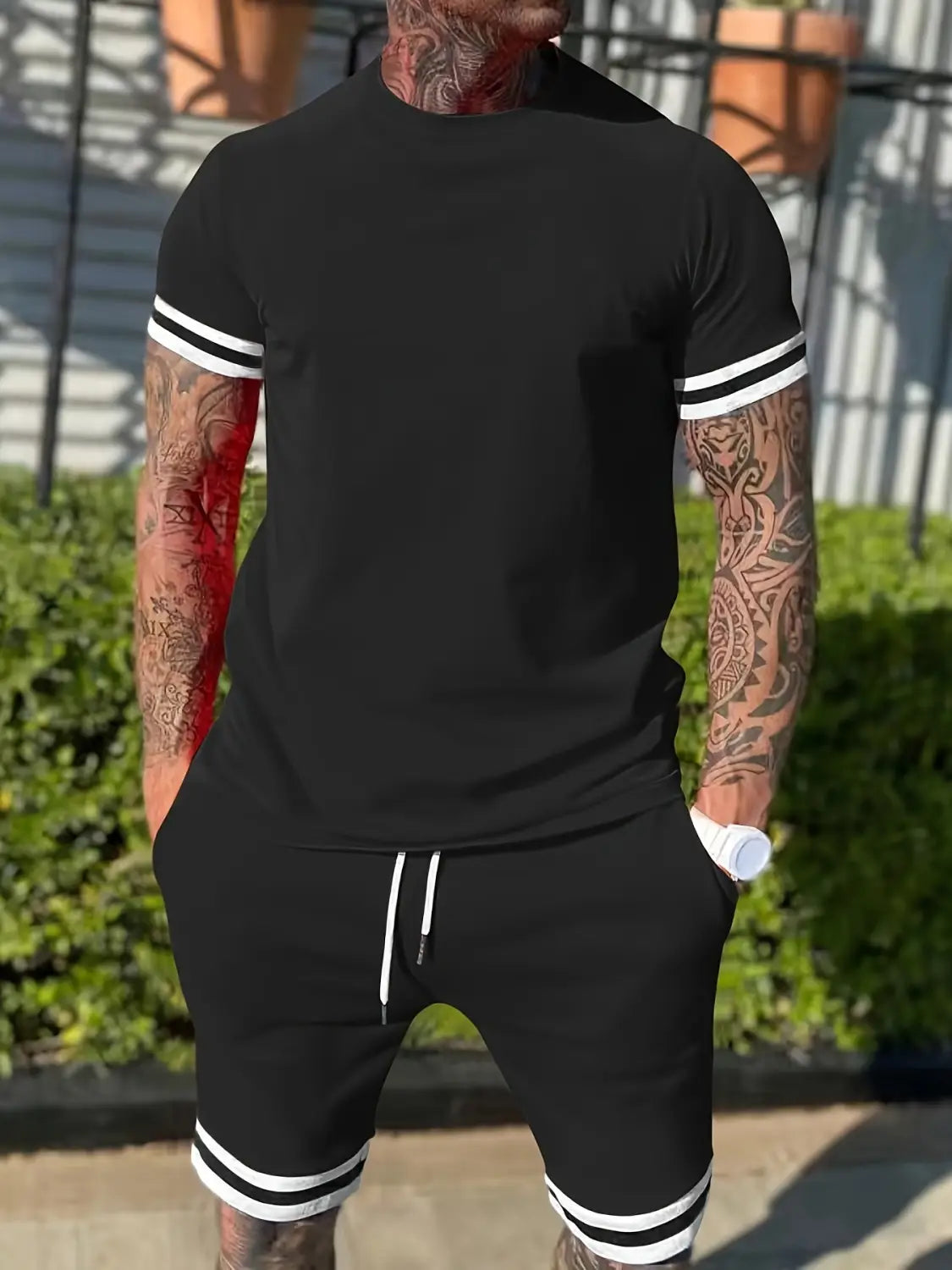 Men’s Short-sleeved T-shirt Casual Shorts Two-piece Set