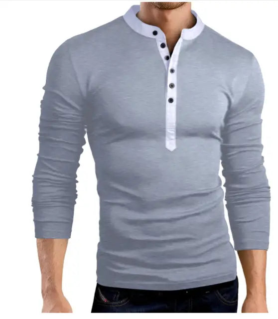 Men’s Long Sleeve V-Neck Slim T-Shirt