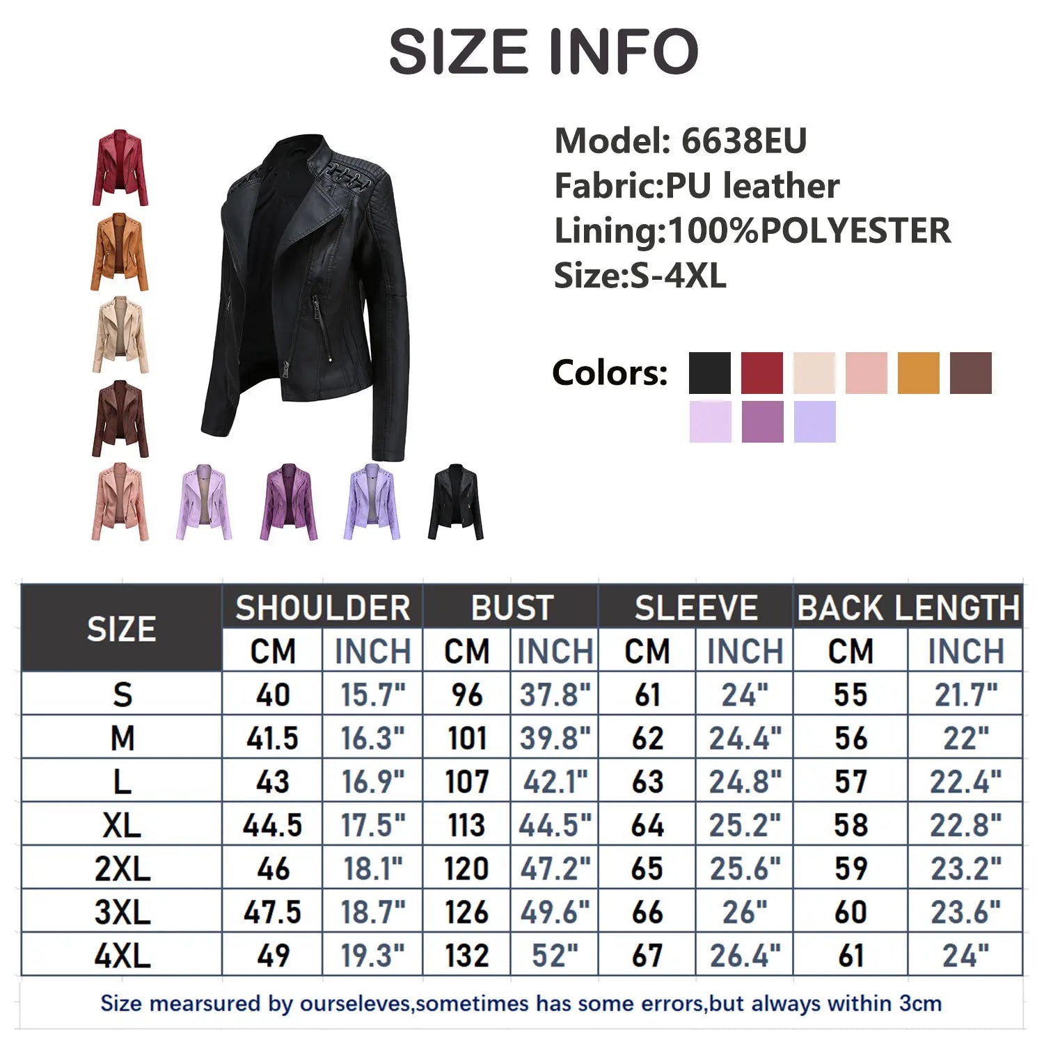 Slim Fit Thin Leather Coat Women’s Motorcycle Clothing