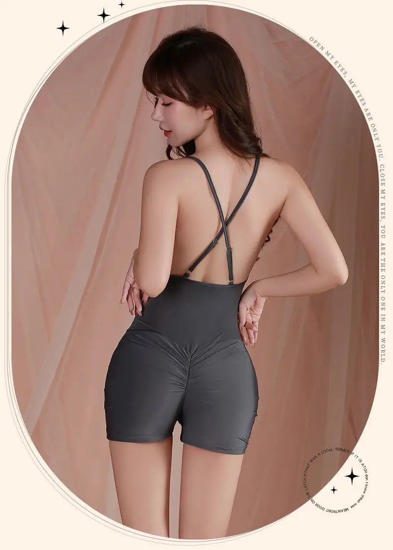 New Tight Low-cut Suspender Jumpsuit
