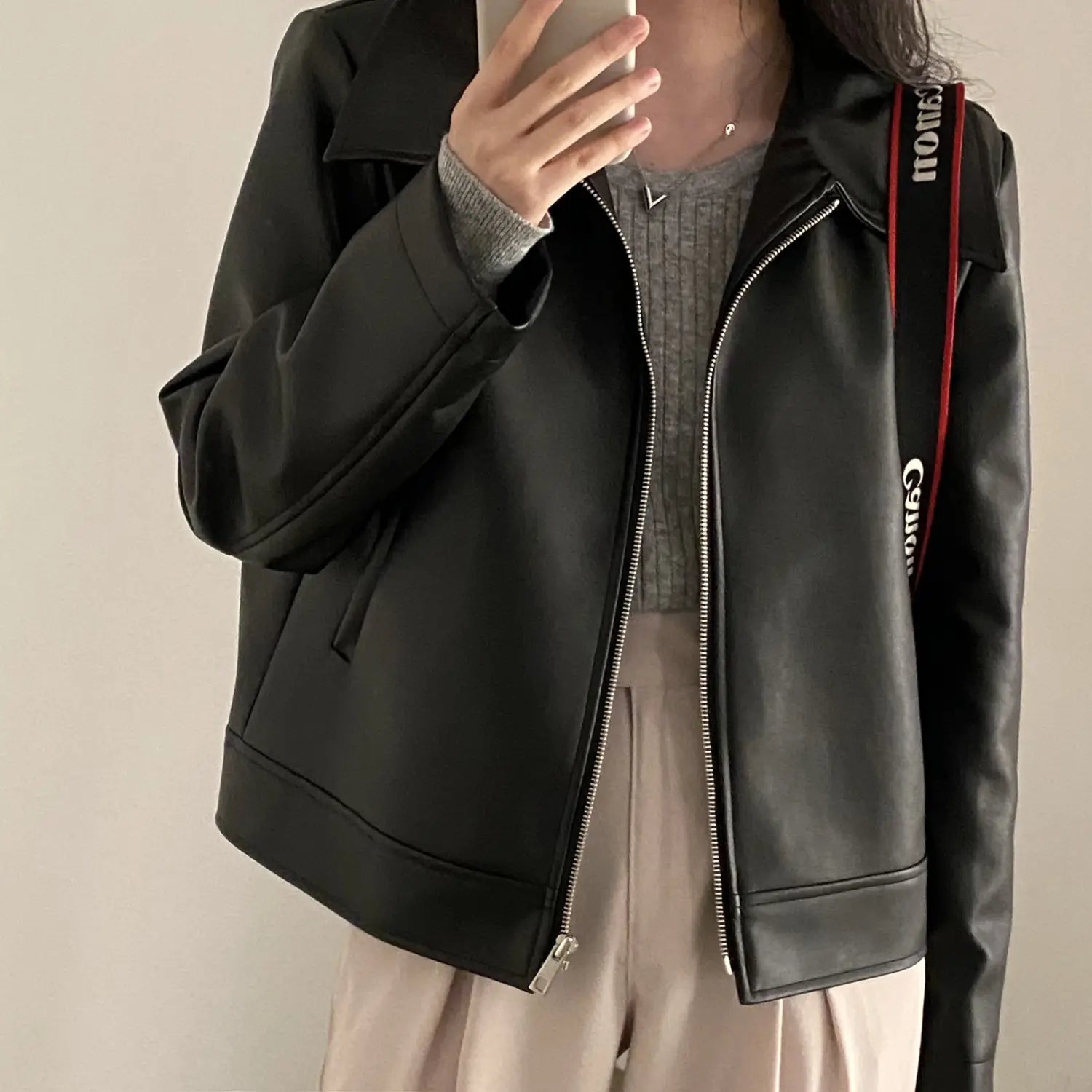Handsome Cool Girl Versatile Motorcycle Jacket