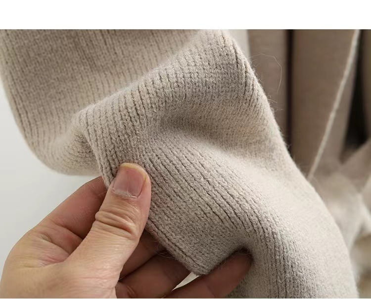 Real Fox Fur Casual Loose Sweater Lace-up Women