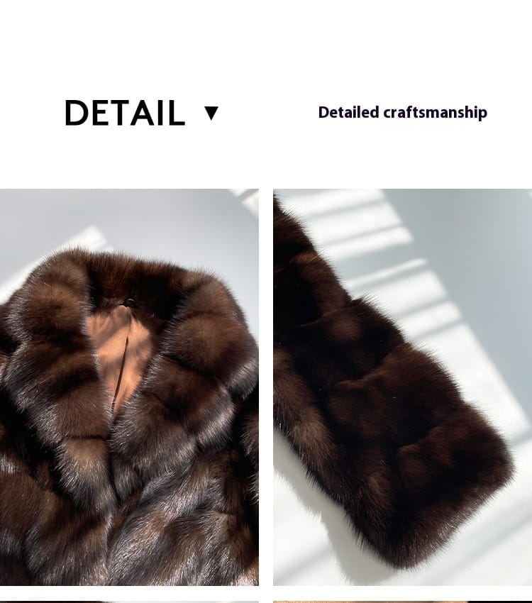 Artificial Fur Purple Sable Thick Warm Jacket